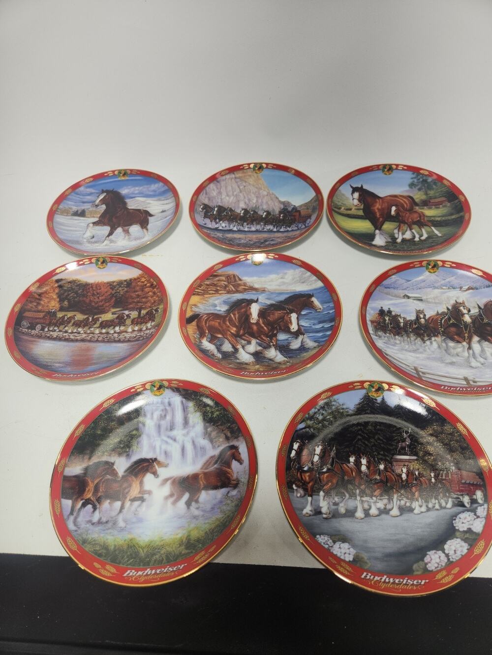 Danbury Mint Pride of Budweiser Clydesdales Collector Plates Complete Set of 8